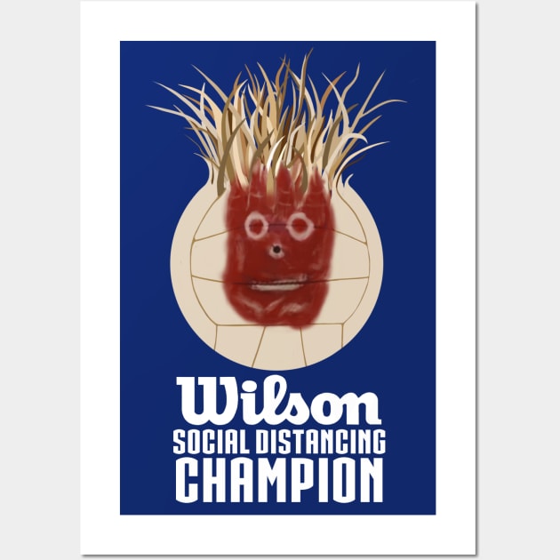 Wilson - Social Distancing Champion Wall Art by DistractedGeek